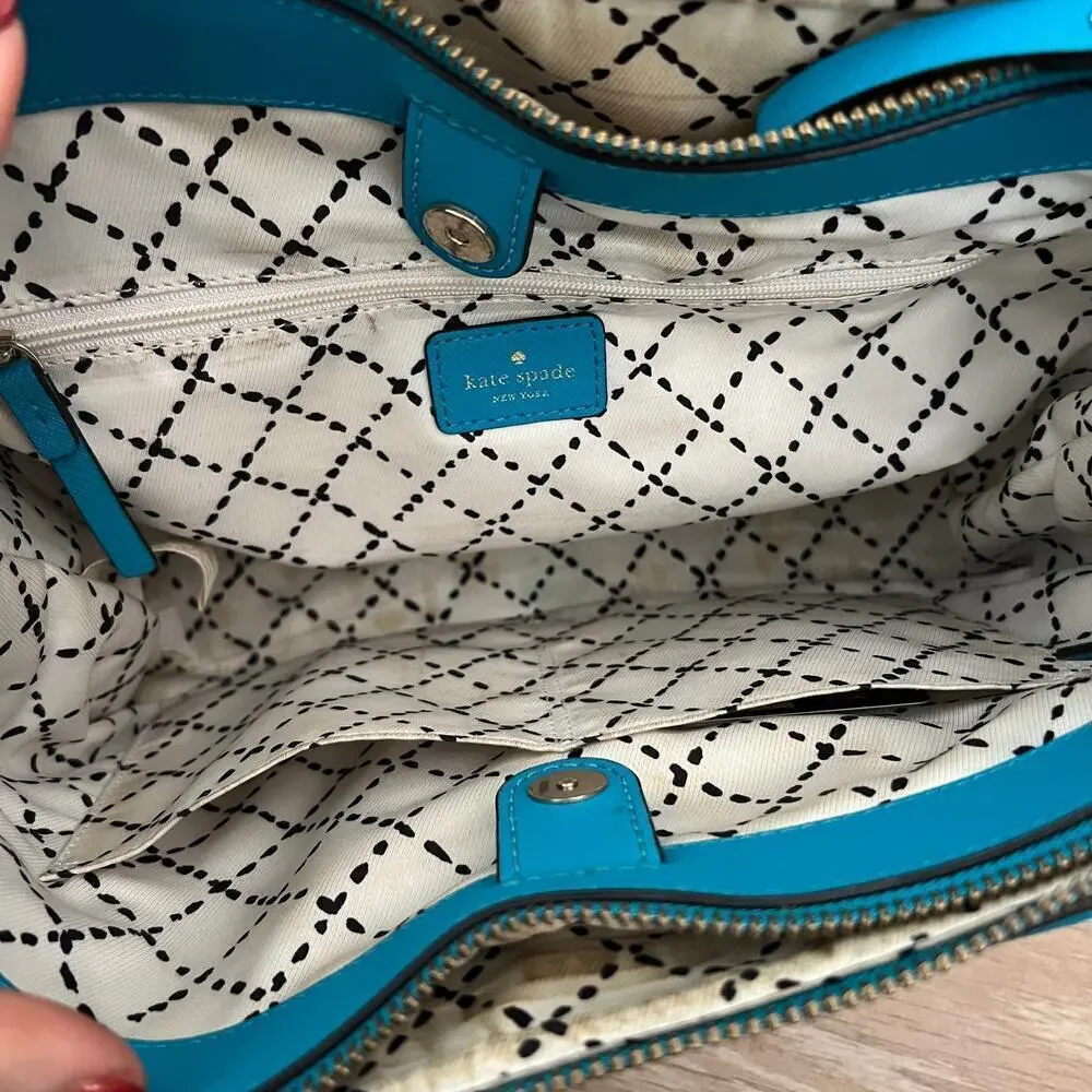 EUC $385 Kate Spade New York Newbury Lane Turquoise Cadene Satchel